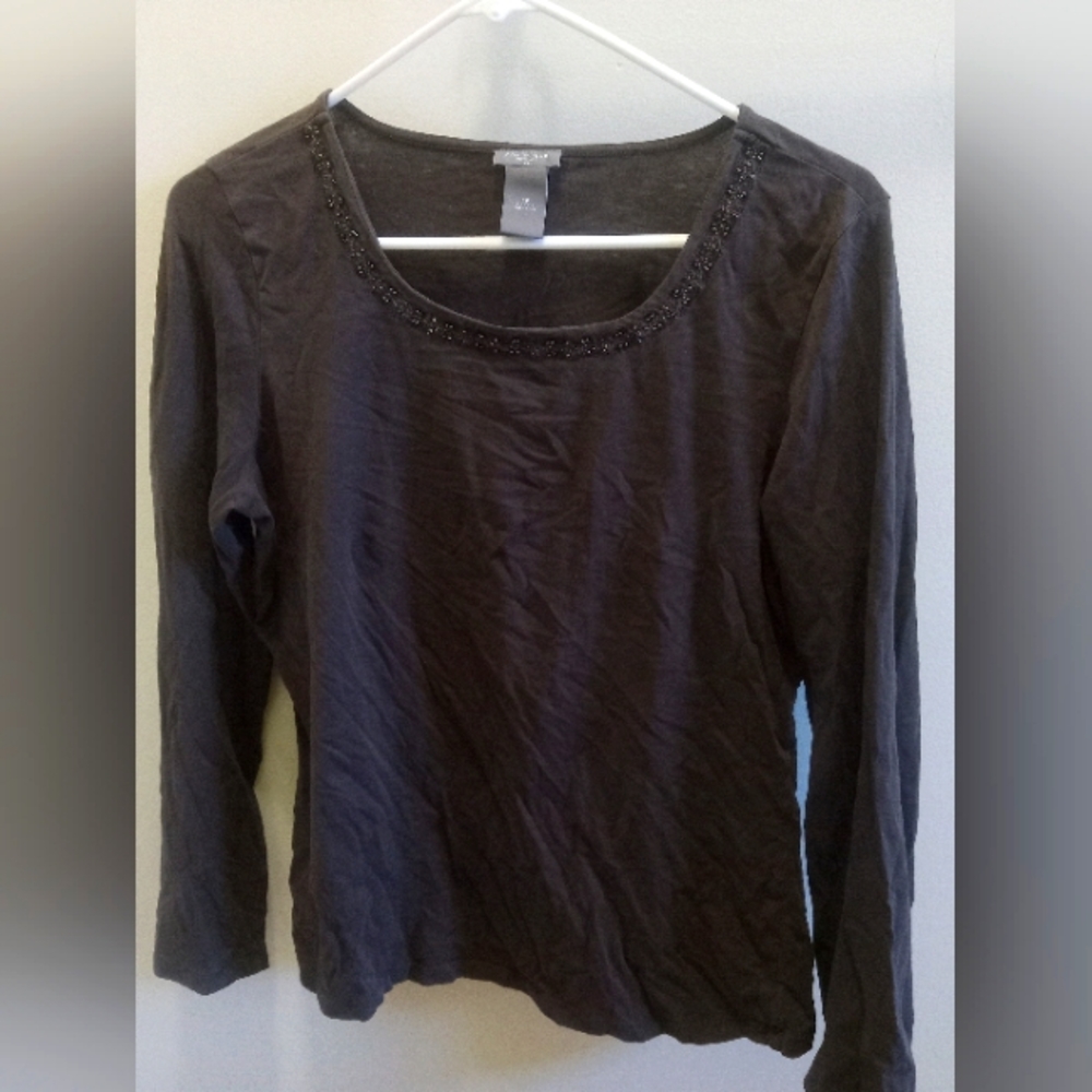 Ann Taylor sequined hemline shirt